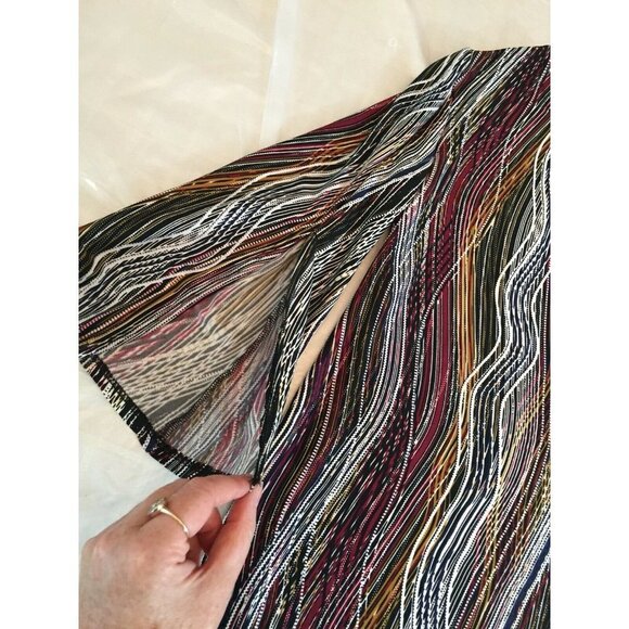 New Directions Boho Tunic Womens S Multicolor Bell Sleeve Festival Artistic Y2K - Picture 7 of 12